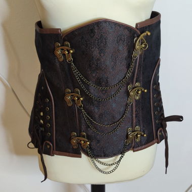 Corsetto steampunk marrone taglia 6XL