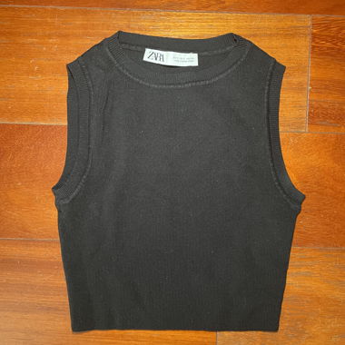 ZARA Schwarzes ärmelloses Top