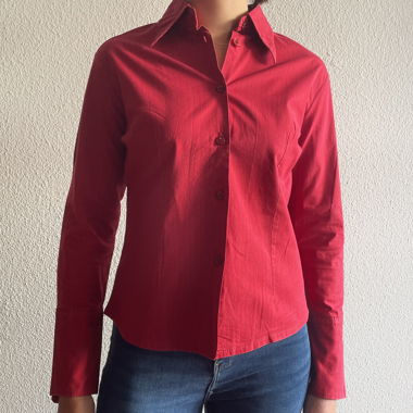 Red long-sleeve shirt