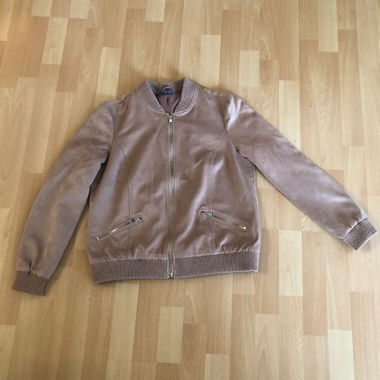 Beige Kunstlederjacke Gr 40