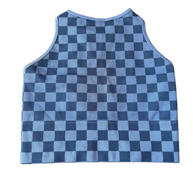 Blue Plaid Tank Top