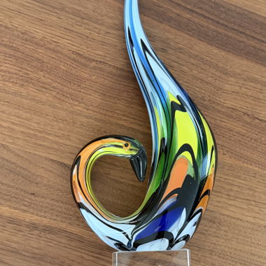 Scultura in vetro a forma di cigno