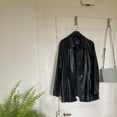 Vintage, real black leather jacket 