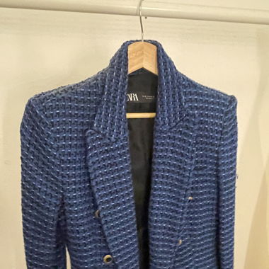 Blauer tweed blazer