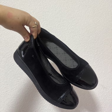Ballerines noires à plateforme compensée