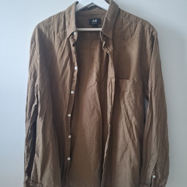 Camicia H&M in lino marrone Taglia L