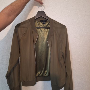 Giacca corta da donna grigia e verde
