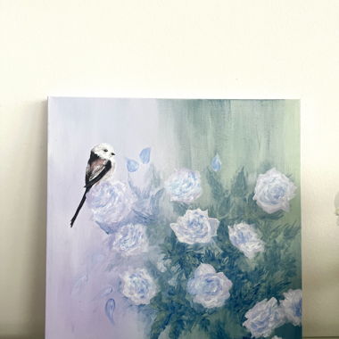 Peinture acrylique, petit oiseau