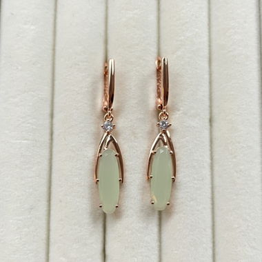 Aqua farbe rose gold 585 Ohrringe neu