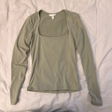 Longsleeve, h&m, square neck