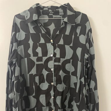 Bluse olive/schwarz 