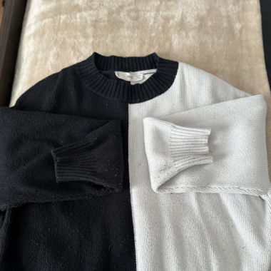 Pull noir et blanc