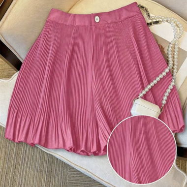 Shorts plissés roses