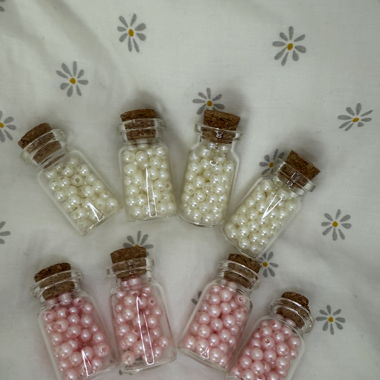 Perlen Pink Weiss