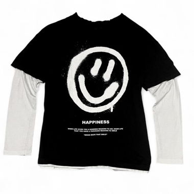 Maglietta a maniche lunghe bianco e nero / Graphictee