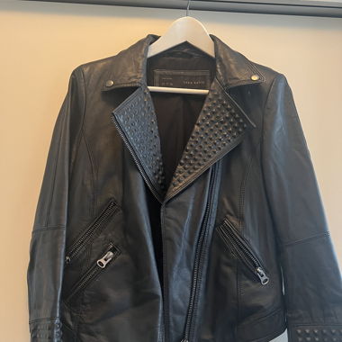 Veste en cuir véritable Zara