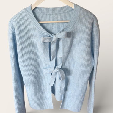 Blauer Pieces Strickpullover – neu
