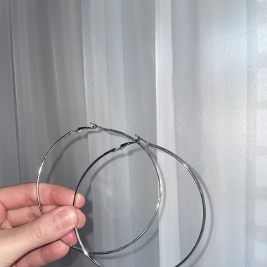 Big silver hoop earrings