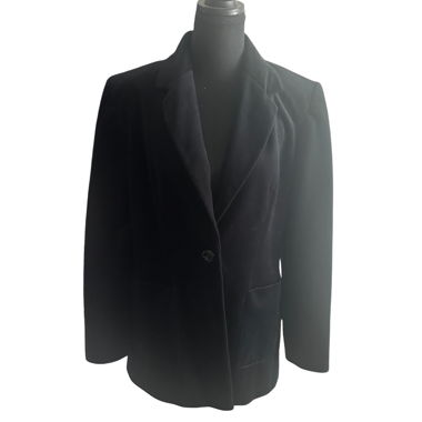 90s Vintage black velvet blazer size S M