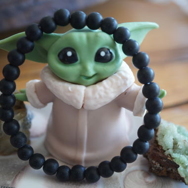 Onyx  Kugel Armband Schwarz