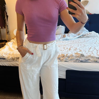 Lila Crop T-Shirt von Bershka