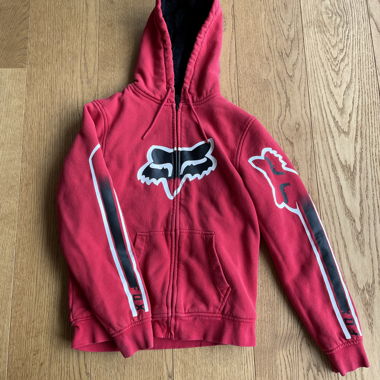 Sweat à capuche zippé FOX RACING rouge, taille S/M
