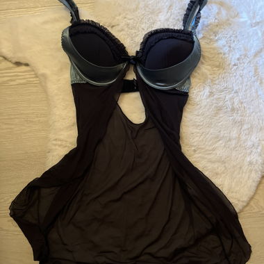 Black mesh babydoll top/corset like