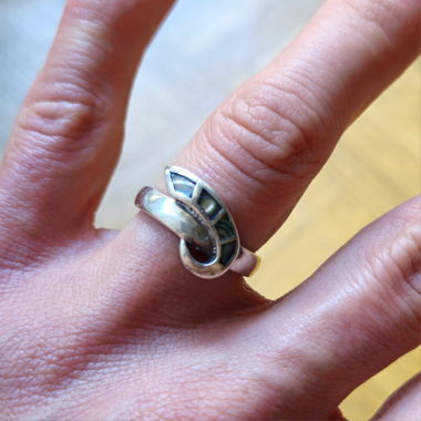 925 Silver Ring with Mother-of-Pearl Pattern