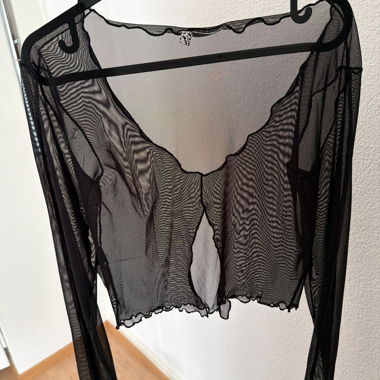 Schwarzes transparentes Mesh-Top