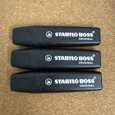 3 evidenziatori STABILO BOSS neri