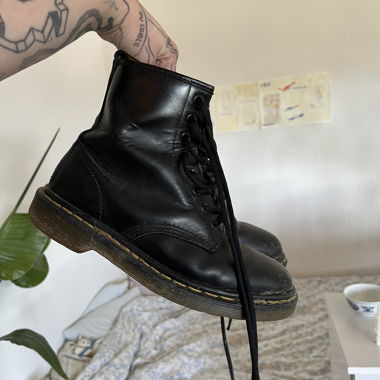 dr. martens black, with a little loveheart