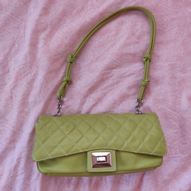 Sac baguette vintage années 2000 en cuir véritable y2k