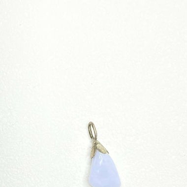 Blau Grauer Chalcedon Edelstein Kettenanhänger