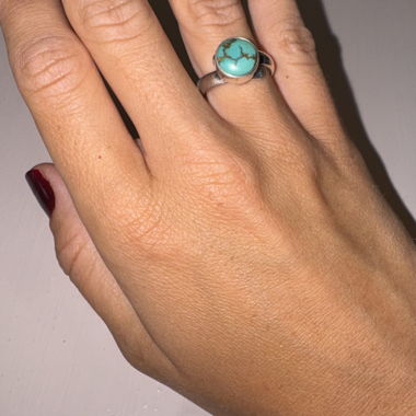 Bague en argent avec pierre turquoise