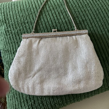Borsa da sera argentata Vintage 22/15 cm