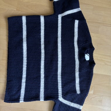 Wollpullover blau/weiss gestreift 