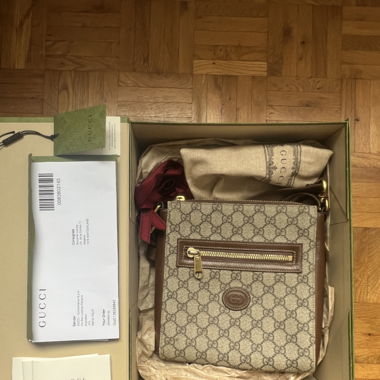 Sacoche Gucci GG Supreme Messenger Beige/Ébène
