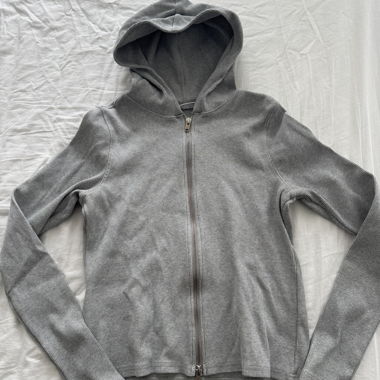 Giacca hoodie grigia con zip