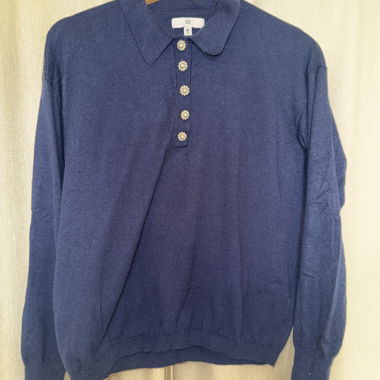 Blue Polo-Neck Sweater