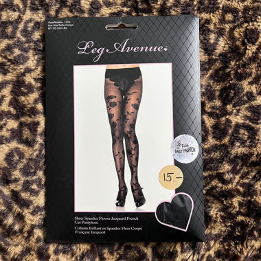 y2k deadstock Leg Avenue collant floreali all-over