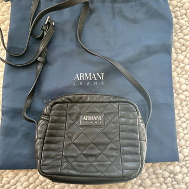 Armani Jeans Crossbody Bag - black quilted
