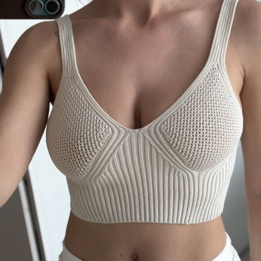 Beige Crop Tops 