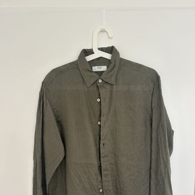 Khaki Green Linen Shirt