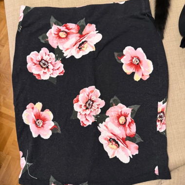 Black Floral Skirt