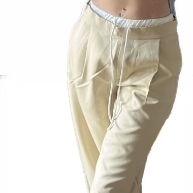 Pantalon Large à Taille Double