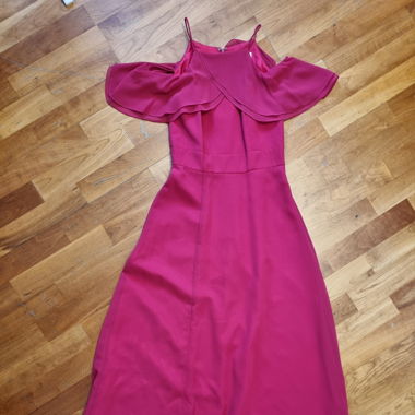 Elegantes langes Abendkleid pink/himbeefarben