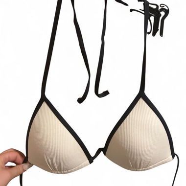Beige Triangle Bikini Top