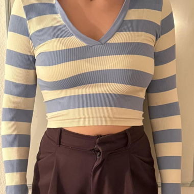Long sleeve a righe Stradivarius