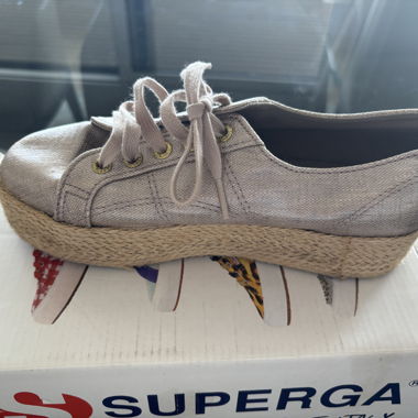 Superga beige platform sneakers