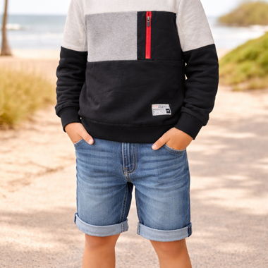 Kinder-Sweatshirt schwarz/grau DOWNLOAD
